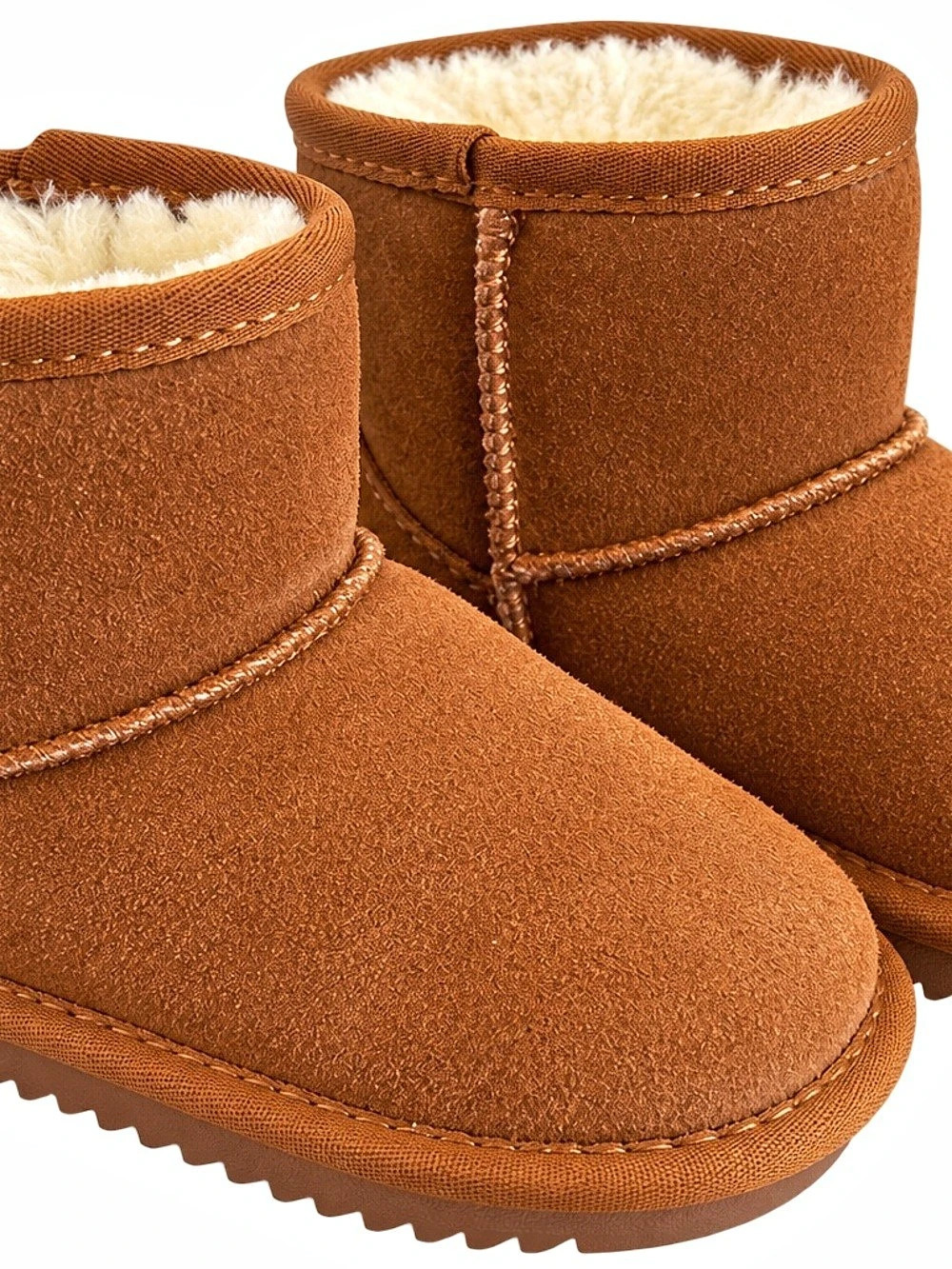 Red Dragonfly Kids Faux Suede Fleece-Lined Winter Boots Brown Baby 9T